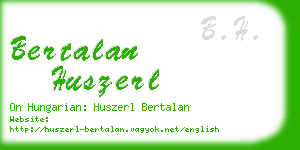 bertalan huszerl business card